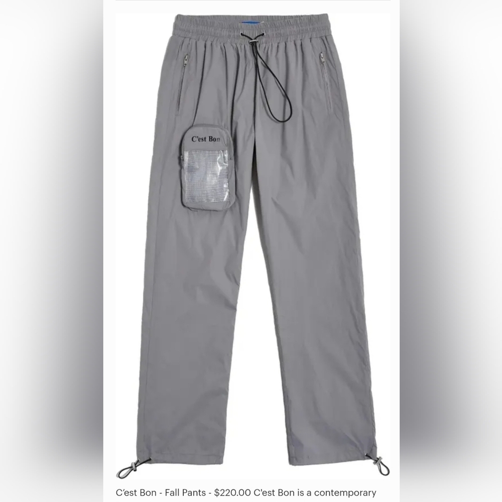 C'est Bon Men's Black Tactical Track Pants XL New Streetwear Contemporary - Picture 6 of 6